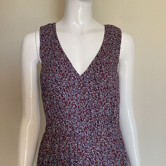 MARCS Navy Red and White Ditsy Mini Floral Dress Size Small - Picture 3 of 12